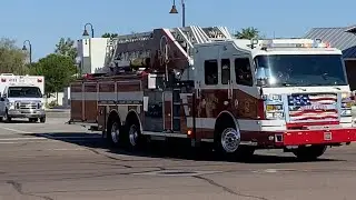 Queen Creek Fire Engine Co. 412 Leaving and  L411 Co. and AMR-4111 responding to Medical.