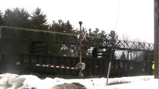 FLAGGED CROSSING! CP CWR TRAIN BLOCKING CROSSING FOR AN ETERNITY!