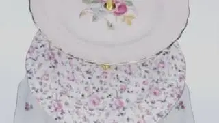 One of kind pink floral tiered cupcake stand