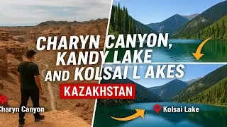 🌍 Full Day Trip to Charyn Canyon, Black Canyon, Kandy Lake & Kolsai Lakes | Kazakhstan Travel Vlog