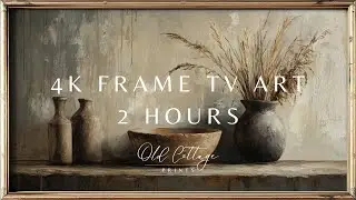 Frame TV 4K Art Display | Earthen Still Life with Minimalist Gold Frame | Digital Art for Home Decor