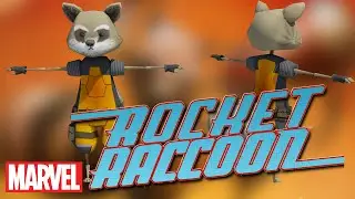 Low poly Rocket Racoon