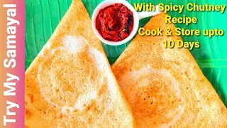 Broken Wheat Dosa With Instant Spicy Chutney Recipe in Tamil | Healthy Breakfast and Dinner Recipe