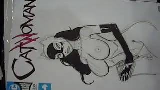 Jim Balent Catwoman sketch MegaCon2019