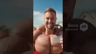 Muscle Growth Morph Giant Bodybuilder 💪 #sora2 #funny