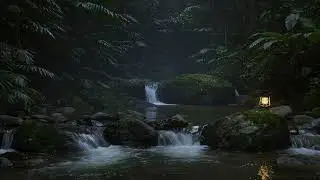 Peaceful Forest River Sounds | Dark Screen Sleep Aid | Deep Sleep & Meditation | 3 Hours