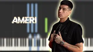 DUKI - Ameri | Instrumental Piano Tutorial / Partitura / Karaoke / MIDI