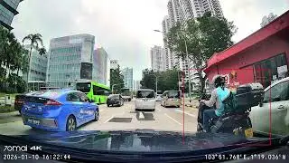 FBW4010A lane split then swerve into lane when camcar has right of way