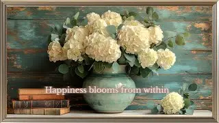 Vintage White Hydrangeas Painting &mdash; Elegant Still Life Art | 4K Frame TV Art Screensaver