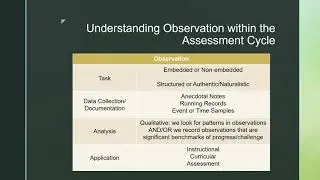 Overview of Observational Assessments
