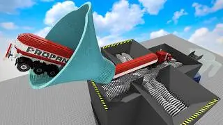 Car Vs Shredder Factory In Simulation Maps | Teardown