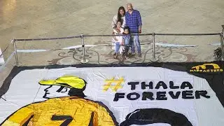 Waste clothes Awareness art #dhoniforever at Chennai Citi Centre