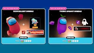 Fall Guys Store - Feb. 24, 2023 🤫Among Us: 🔴🍳Eggscellent 🟣🌱Young Sprout 🥊Knockout 🏃Rookie 🤼El Fuego
