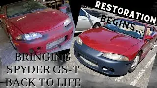 Подготовка к оклейке виниловой пленкой Mitsubishi Eclipse Spyder GS-T l 1997 года выпуска