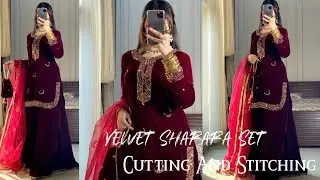Recreating Velvet Apple cut kurti with Sharara❤️‍🔥✨Inspired By Model/Fully Handwork Dress Designing 