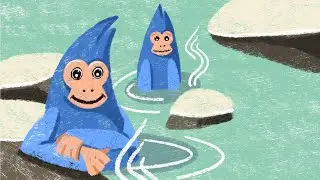 Blue Monkeys Spa Day! 🐒 Full Illustration Process