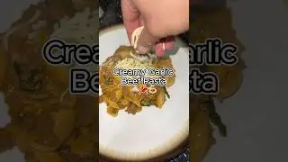Creamy Garlic Beef Pasta Meal Prep for Bulking 💪🏽 #Shorts #Bulking #easyrecipe  #Recipe #MealPrep