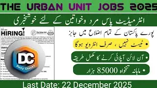 The urban unit jobs 2025 | District Data Officer jobs | Latest jobs in Punjab 2025