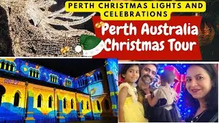 Perth City Christmas Light Walking Tour 2024(Christmas Lights Illuminated in CBD Perth, Australia)
