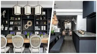 75 Transitional Gray Floor Dining Room Design Ideas You'll Love 🌈