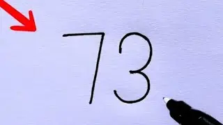 How to draw Crocodile from Number 73 | Easy Crocodile Drawing | Animals Drawing | Alligator Drawing