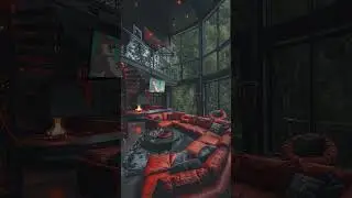 Inside The Most Cozy Modern Cabin! #nature #house #home #shorts #shortvideo