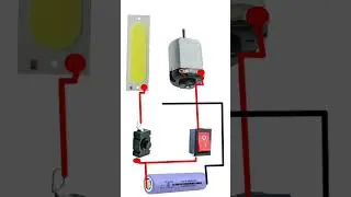 light & motor connection with two switch one battery  #light #motorproject #princeproinvention