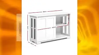 New Buffet Sideboard Cabinet White Doors Storage Shelf Cupboard Hallway Table White