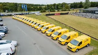 18 gule varebiler leveres til elektriker - af Bjarne Nielsen og LEASING DK