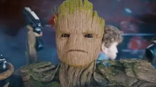 clip 1 de guardianes de la galaxia 3 grabado escena groot y star lord!!.. pelea