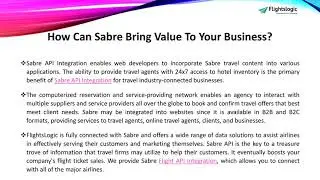 Sabre GDS API Integration