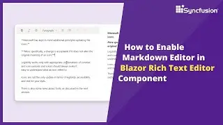 How to Enable Markdown Editor in Blazor Rich Text Editor Component