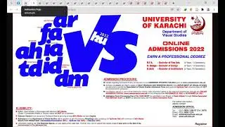 University of Karachi Admission 2022. Detailed Intro.