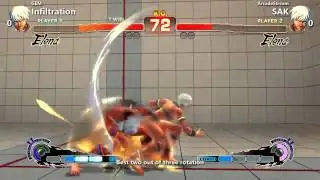 USFIV - Infiltration (Elena) vs. SAK (Elena/Ibuki) at ArcadeStream *Oct 20, 2014