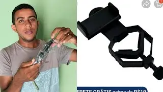 Suporte para celular e telescópio