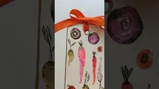 Tie a bow to a cute vegetable themed gift tag | perfect gift for a gardner. Use it as bookmark later