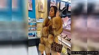 HOOOFUR Faux Fur Coat Women's Jacket Winter Fashion Warm Thick Fox Raccoon Leather Brown Plus Size E