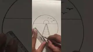How to draw sunrise scenery || easy drawing tutorials || #drawingtutorial #art