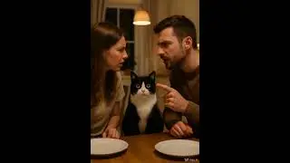 Another Romantic Dinner Ruined by Humans #korathecat #tuxedocat