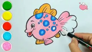 Coloring videos for Kids How to Draw Fish Coloring Pages| Fun Art for Kids #coloring #drawing