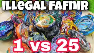 1 vs 25 #beyblades fight ILLEGAL FAFNIR SHOW ! POCKET TOON