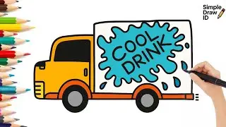 How To Draw A Cool Drink Truck - How To Draw A Truck - How To Draw A Car