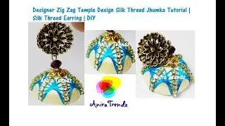 Unique Silk Thread Zig Zag Temple Design Designer Jhumka Earring Tutorial DIY