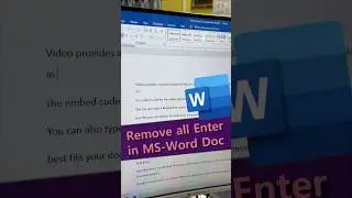 🔥💻 Remove all Enter key in MS-Word 😎 MS-Word Hacks #shorts #ytshorts #words #computer