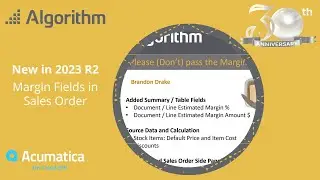 What's New in Acumatica R2: Margin Fields