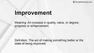 Improvement Meaning