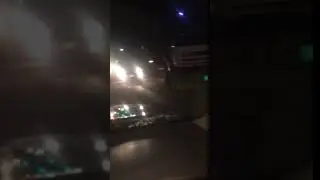 Construction work at night on Constant Spring road