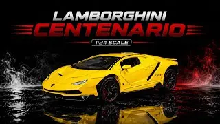 Lamborghini Centenario 1:24 Scale Yellow | Diecast Model with Lights, Sound and Opening Doors