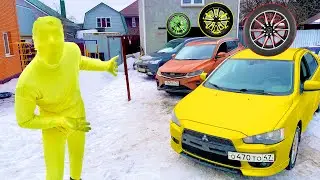 Yellow Man vs Mr. Joe unscrewed Wheels from Cars on Parking 13+