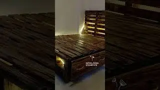 pallet bed with underneath lighting #pallets_kenya #wood #bedskenya #livingroomfurniture #wood
